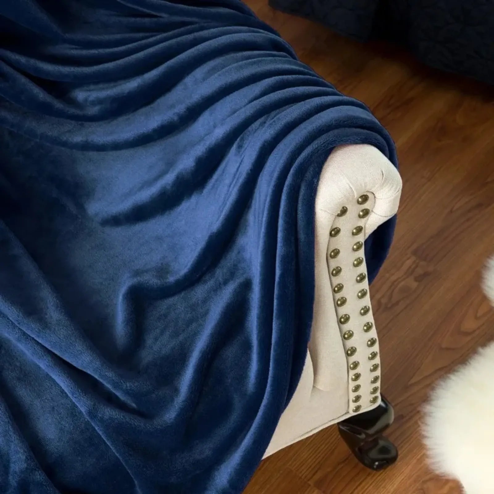 Soft Coral Fleece Flannel Blanket in Blue and Pink