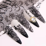 10 Rolls of White and Black Lace Nail Art Foils Set