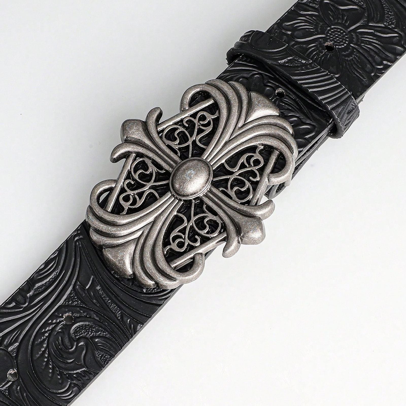 Retro Bohemian Style Black PU Leather Belt