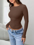 Basic Long Sleeve Crop Top for Women