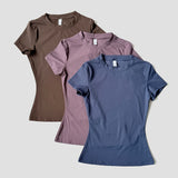 Women’s Seamless Yoga Top - Short Sleeve Fitness Shirt