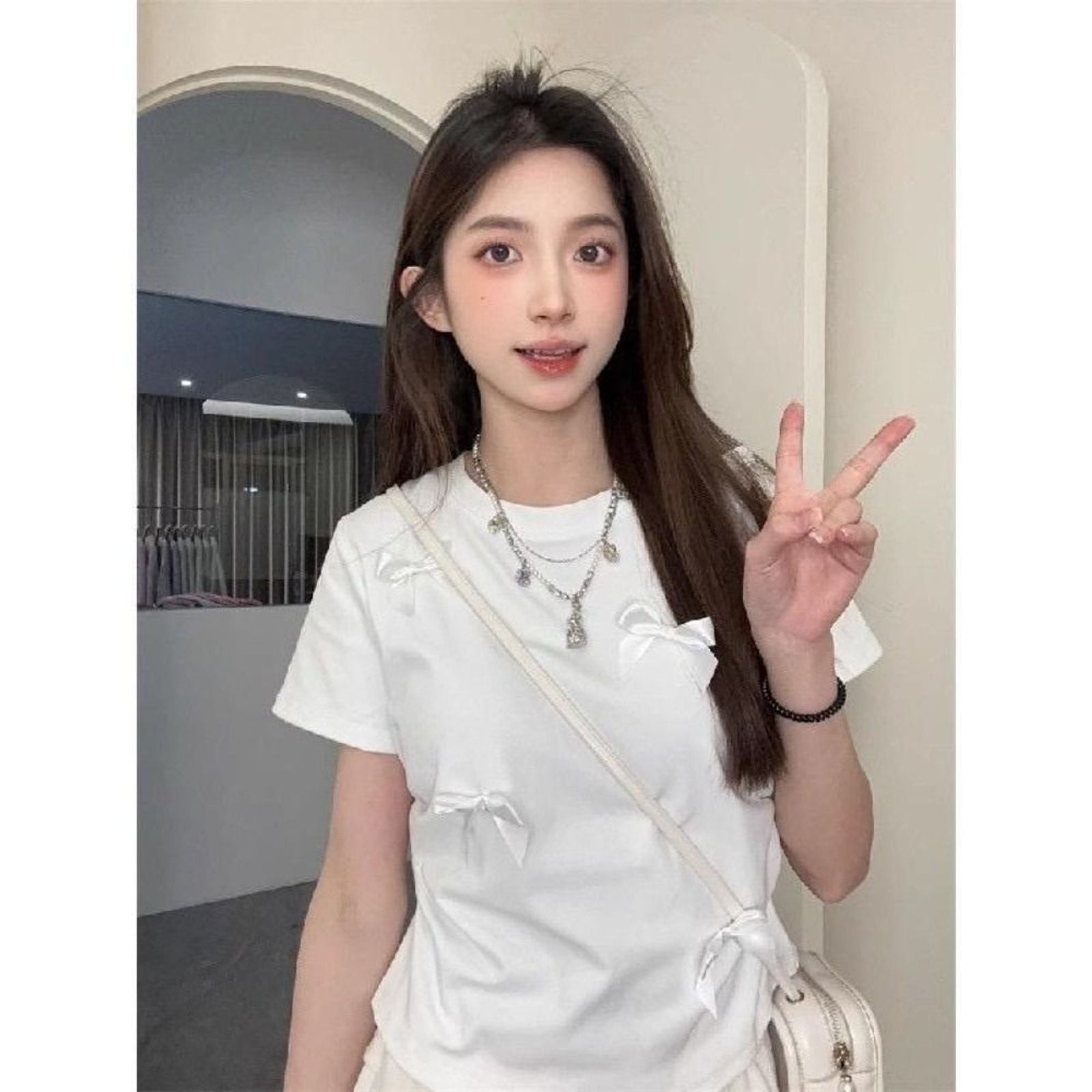 Elegant Ballet Bowknot T-Shirt for Women