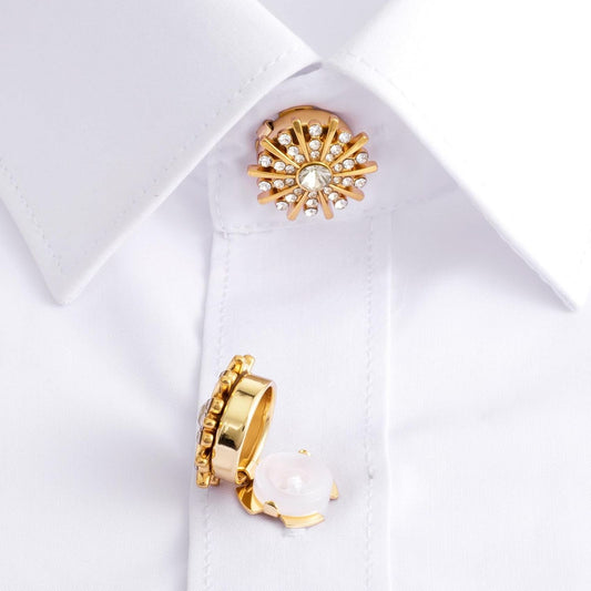 Rhinestone Cufflinks for Women - Decorative Button Covers