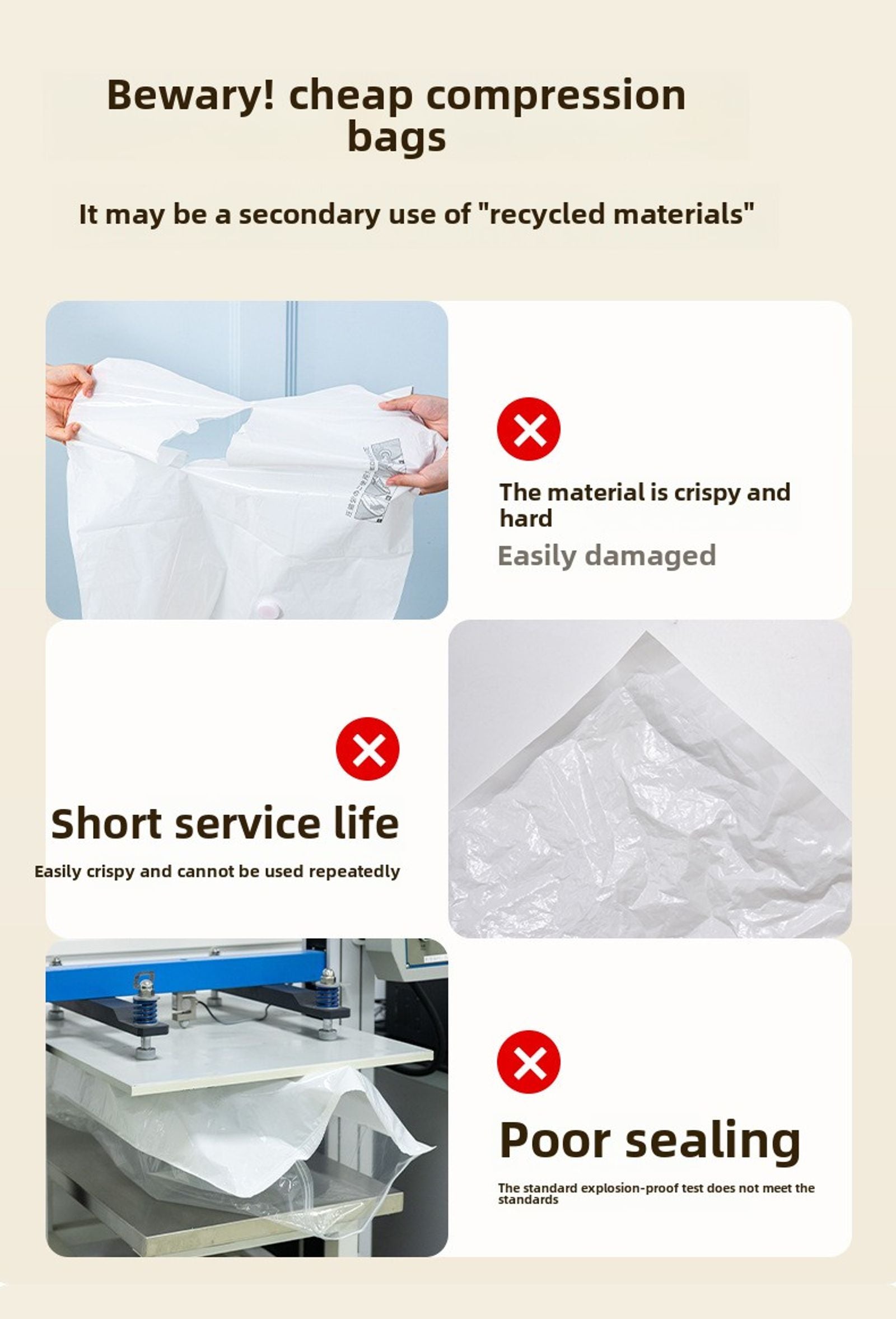 Large 3D Vacuum Compression Bags for Clothes and Quilts