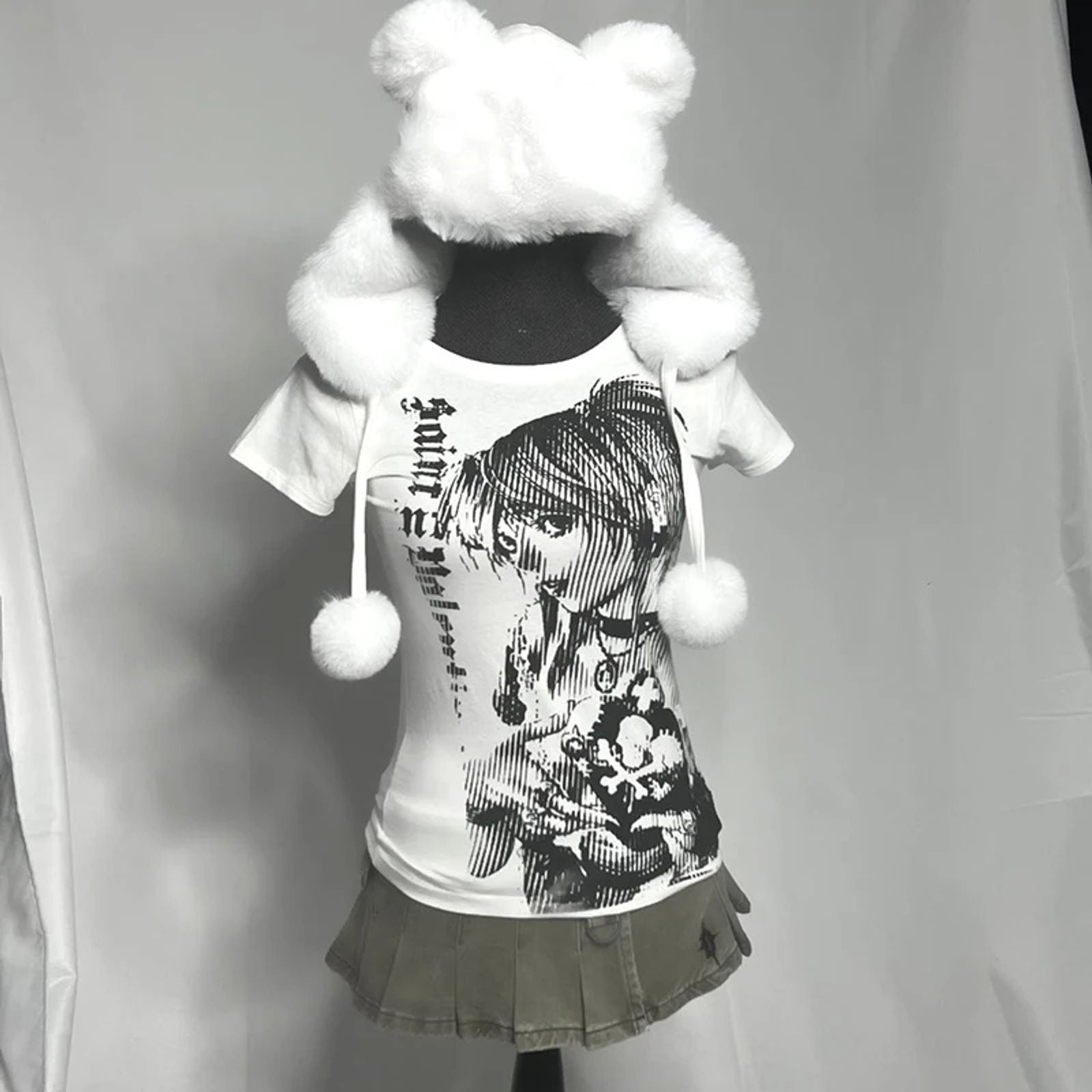 Y2K Anime Streetwear Vintage Crop Tee for Women