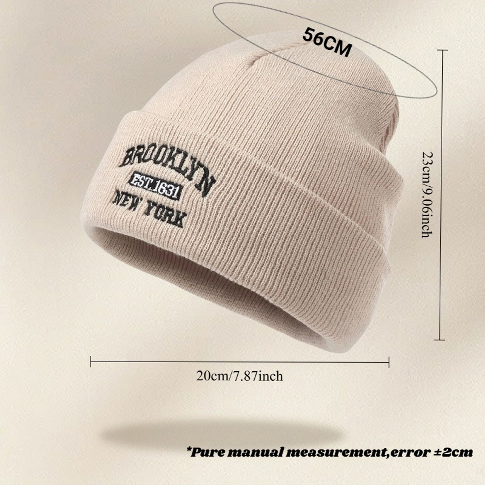 Winter Warm Double Layer Knitted Beanie Hat