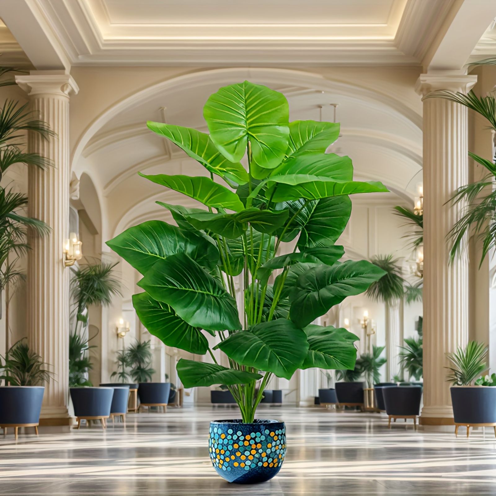 Lifelike 100cm Artificial Palm Tree with 18 Leaves