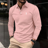 Men's Casual Long Sleeve Polos with Lapel