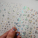 12 Pcs 3D Gold and Silver Star Nail Stickers for DIY Nail Art