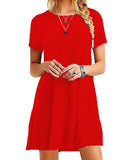 Women’s Vintage Casual Short Sleeve T-Shirt Dress