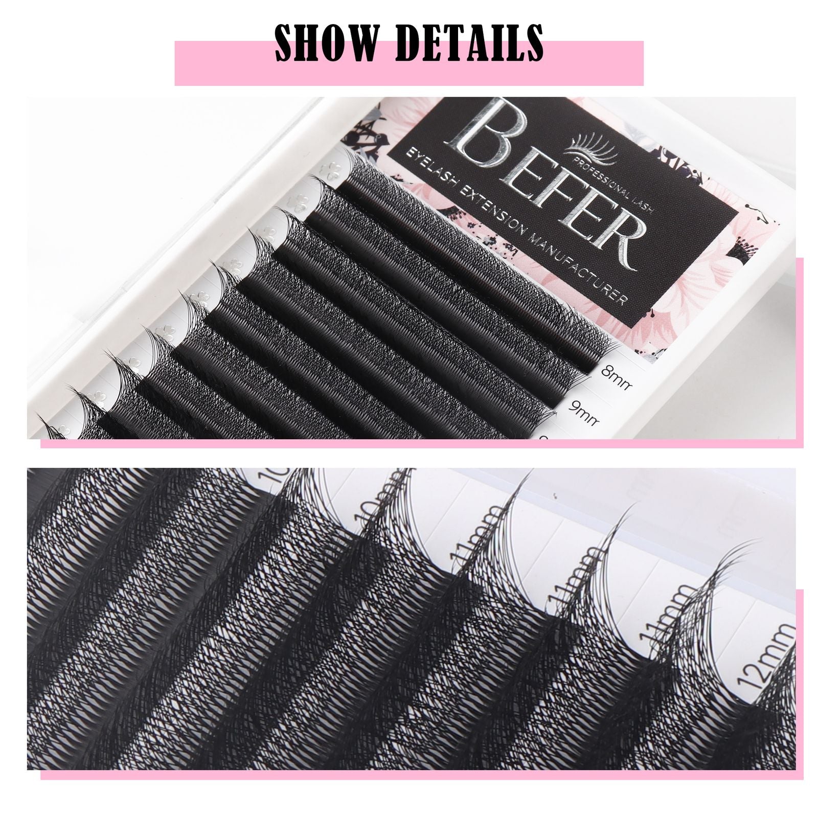 Befer W Shaped Fake Eyelash Extensions - 3D to 6D Variants