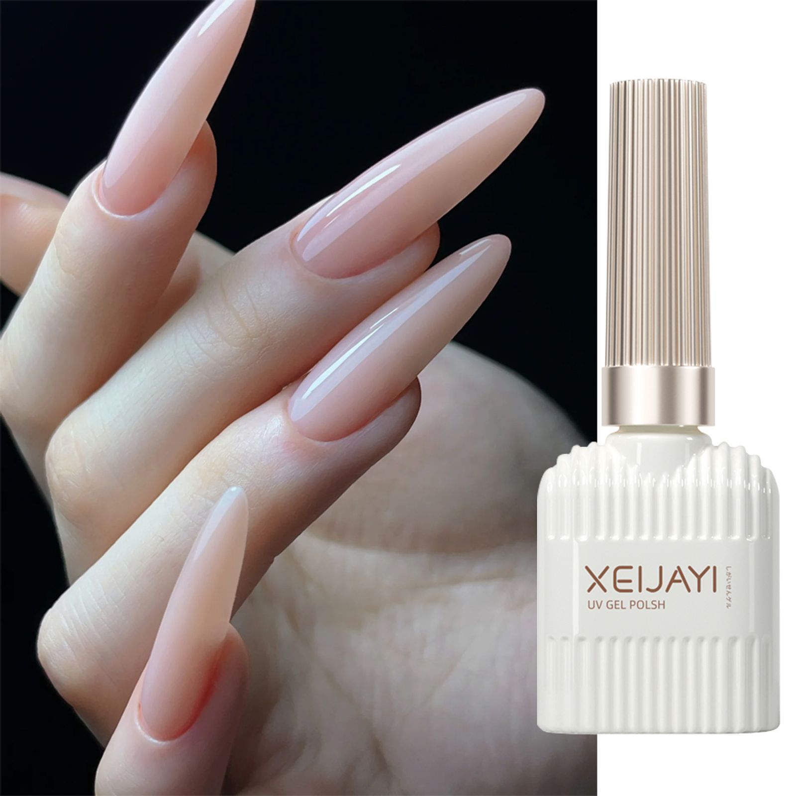 God Girl Nude Pink Glitter Gel Polish