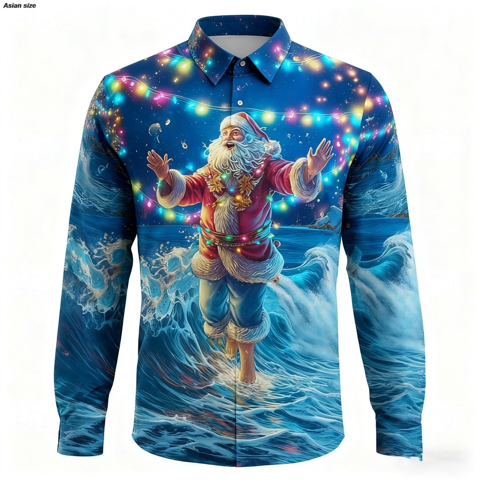 Funny Christmas Men's Santa Claus Long Sleeve Shirt