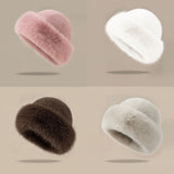 Fluffy Fur Bucket Hat for Women
