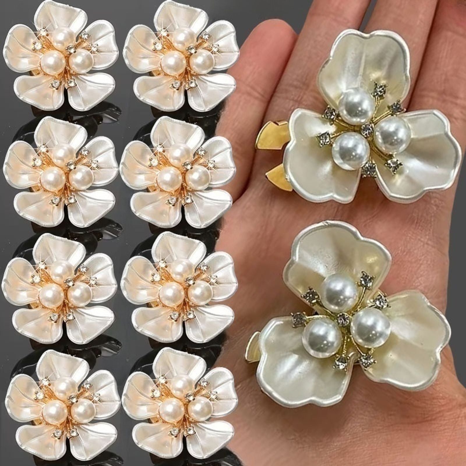 Elegant Shell Pearl Flower Cufflinks for Men and Women