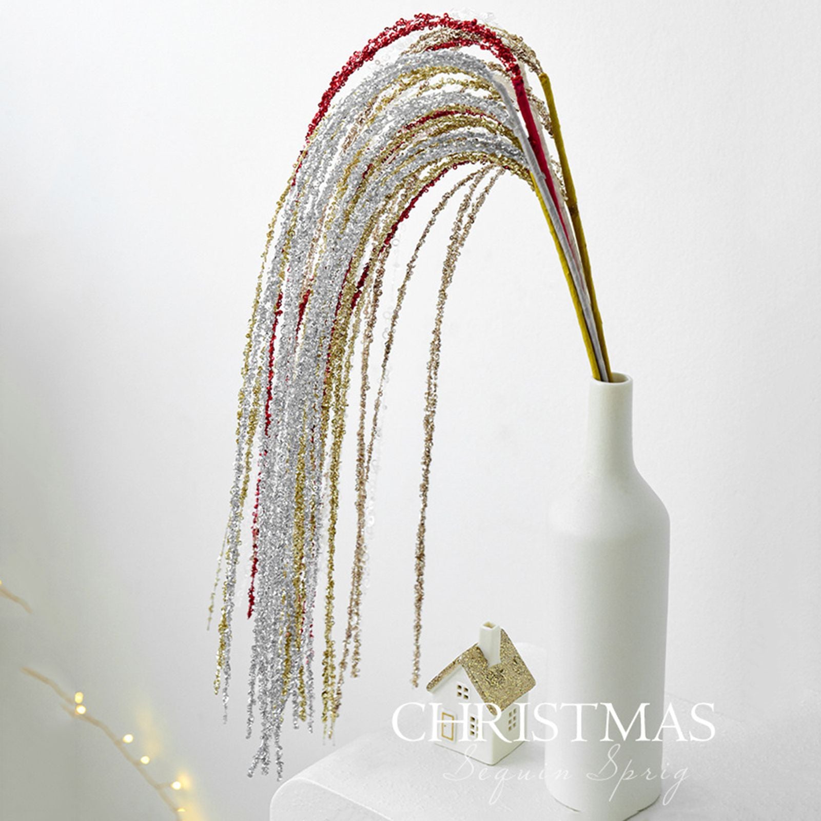 90CM Glitter Sequins and Tassels for Christmas Arrangements