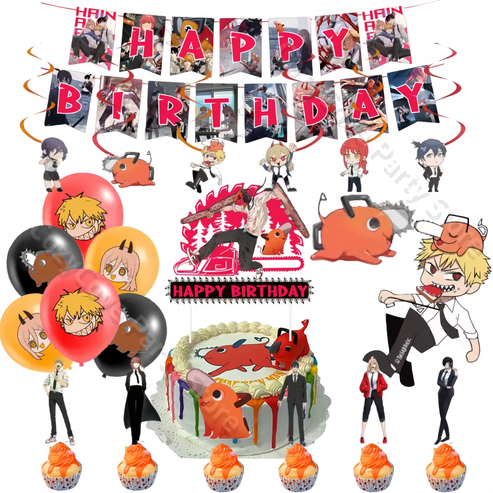 Chainsaw Man Theme Party Supplies for Kids