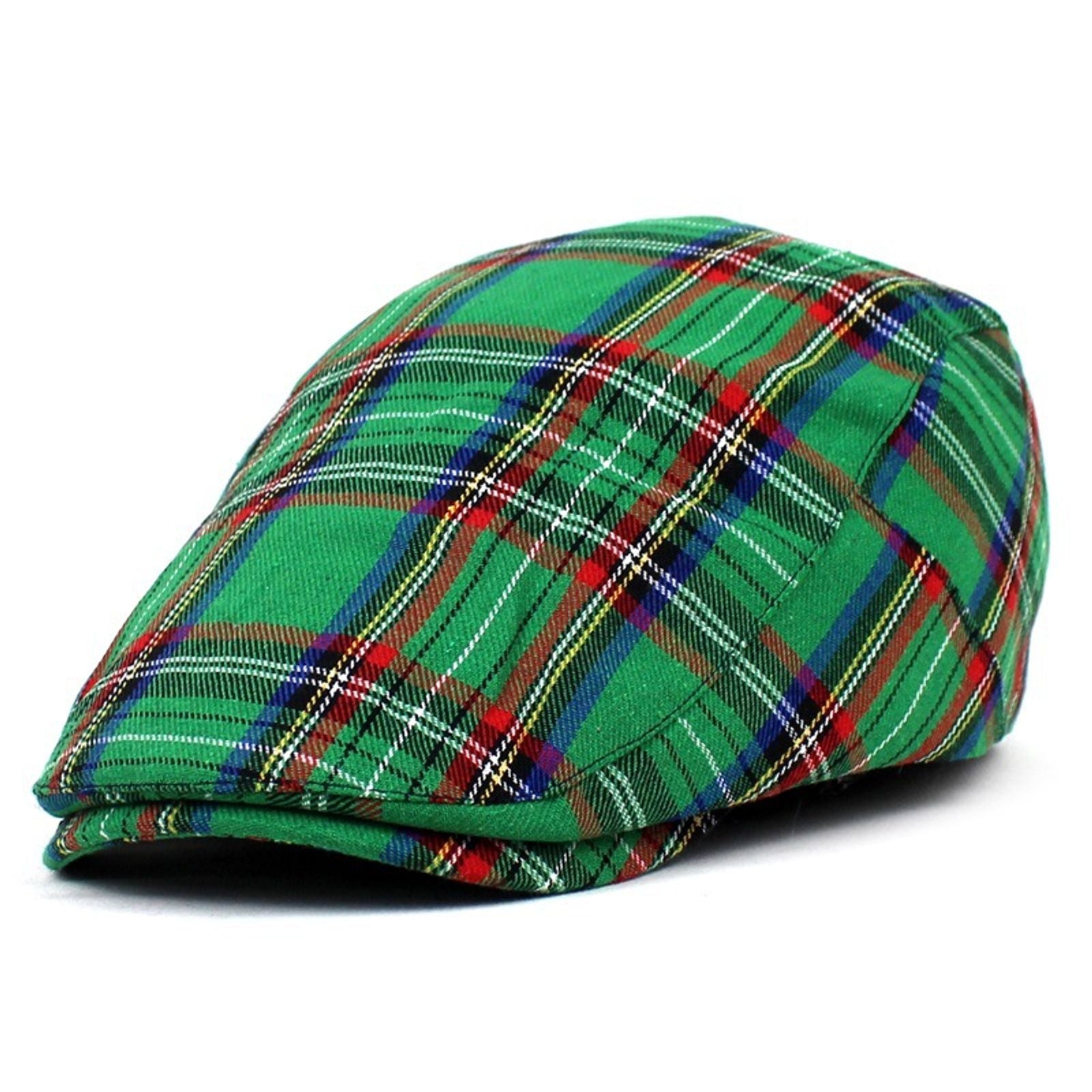Colorful British Plaid Newsboy Cap for Men and Women