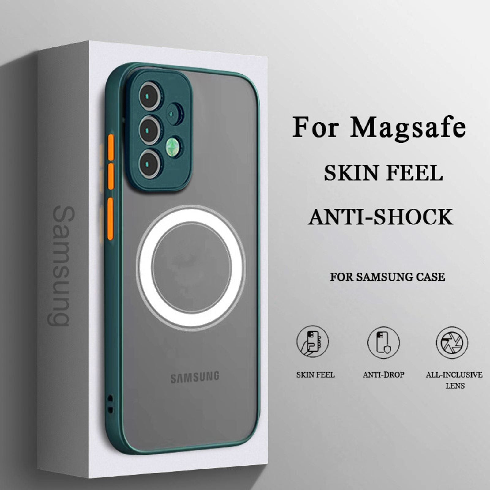 Luxury Magnetic MagSafe Wireless Charge Case for Samsung Galaxy