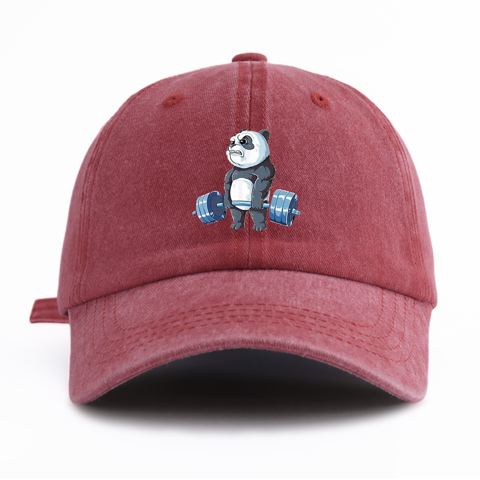 Panda Print Washed Baseball Cap for Adults