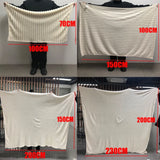 Soft & Warm Fluffy Throw Blanket - Decorative Striped Design