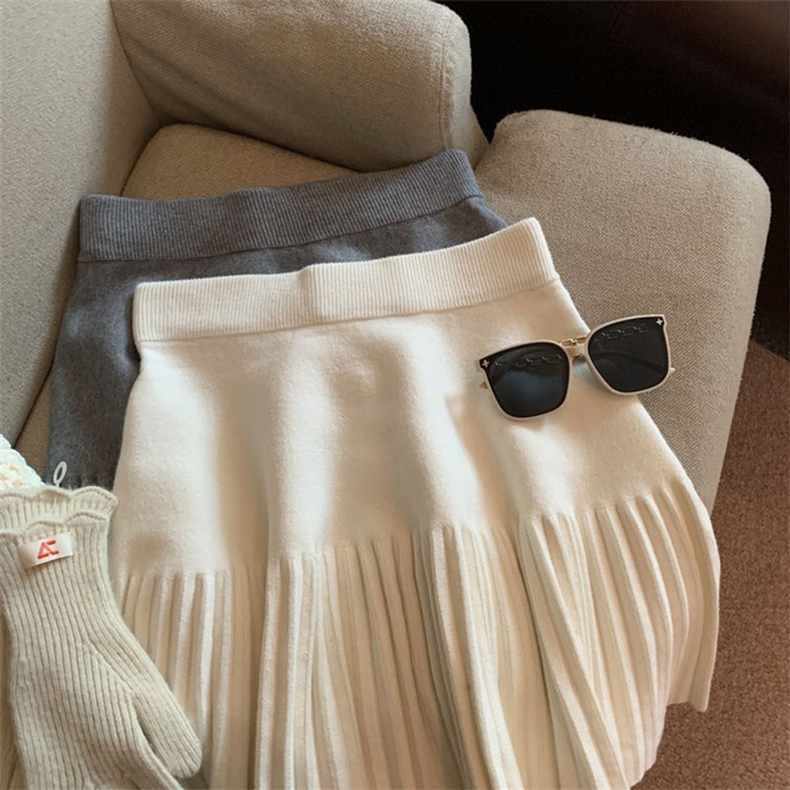 Korean Sweet Pleated Mini Skirt for Women