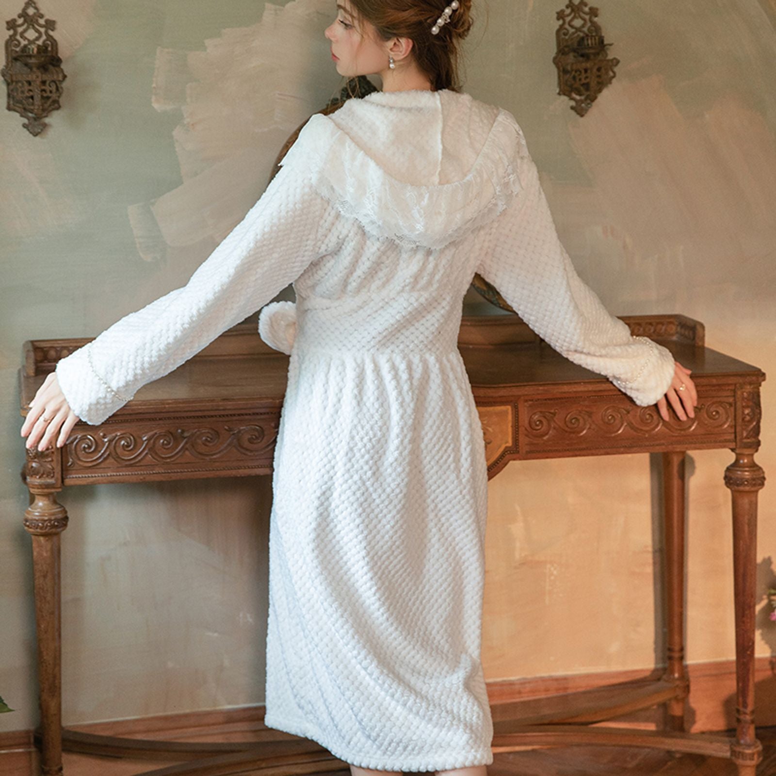 Rebeyuli Women's Leopard Print Velvet Lingerie Dress Set