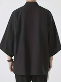 Black Men's Lightweight Kimono Cardigan