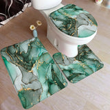 Abstract Blue Marble Bath Mat Set