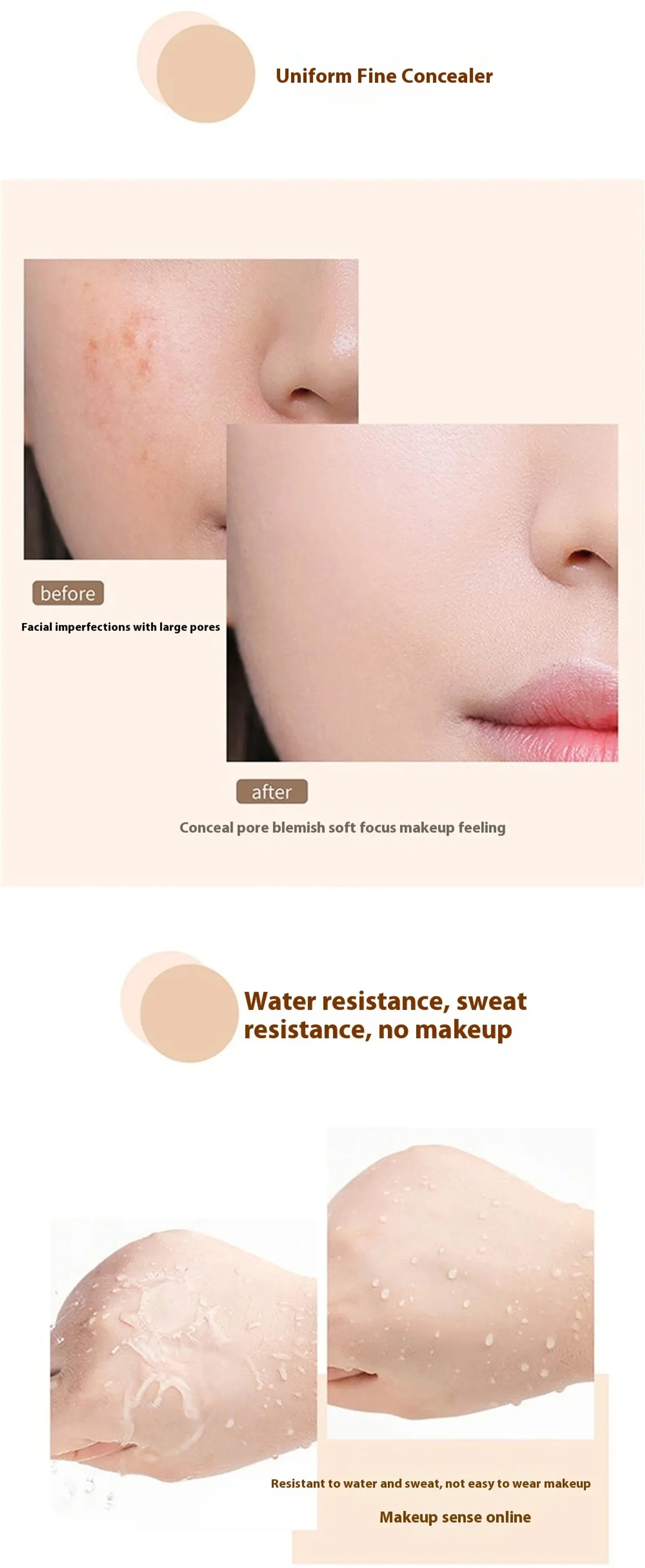 High Coverage Waterproof Concealer for Dark Circles