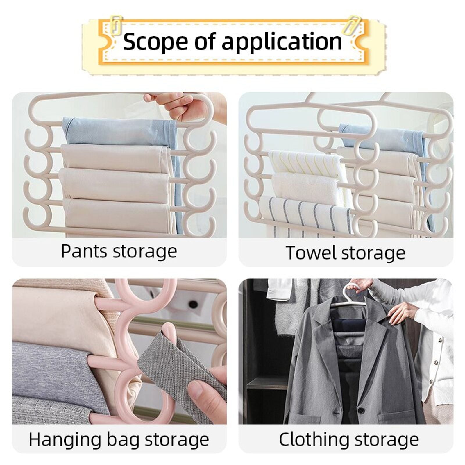 Multifunctional Space-Saving Pants Rack - 5 Layers