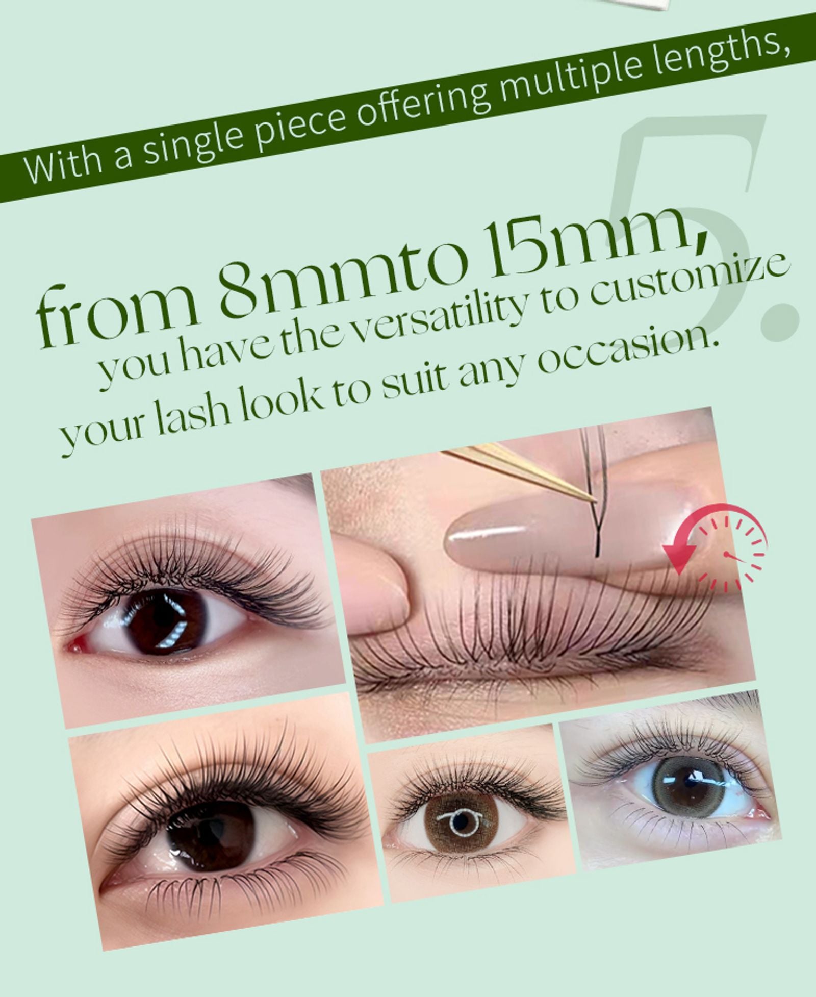 Lakanaku 2D Eyelash Extensions - U YY Fiber Double Tips