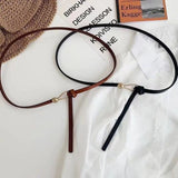 No-Hole Vintage PU Leather Knotted Belt for Women