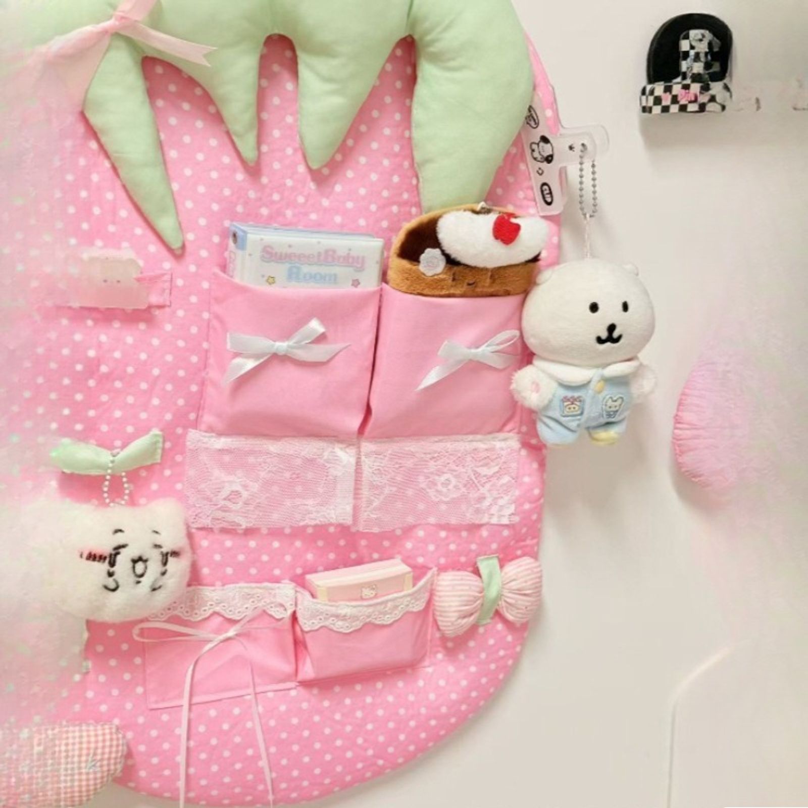 Cute Wall-Mounted Cartoon Headboard Storage Bag