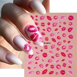 5D Embossed Lips Nail Stickers - Romantic Manicure Decals