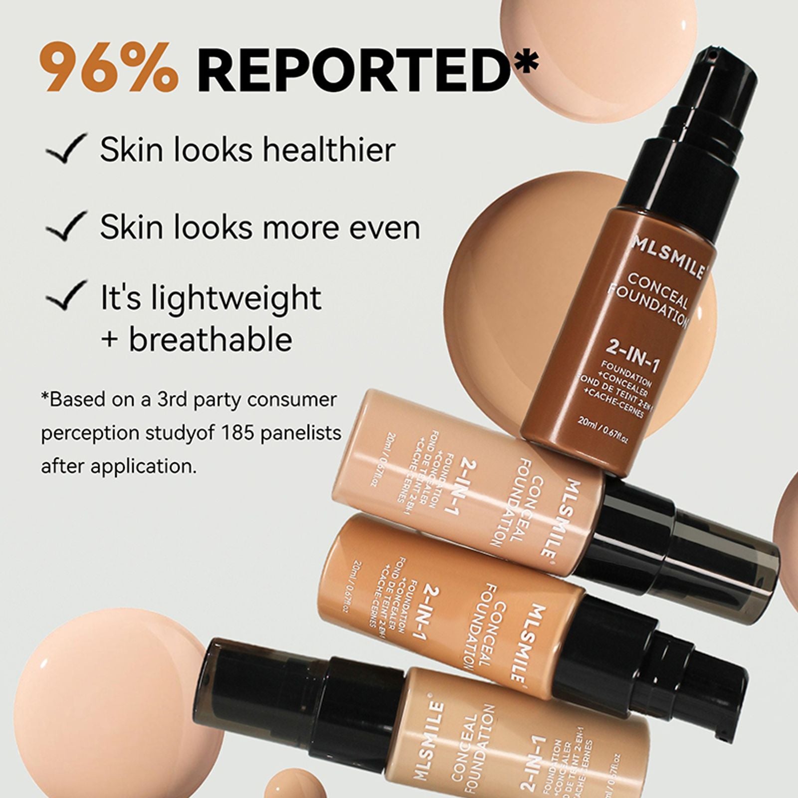 Oil-Control Matte Foundation Cream with Concealer