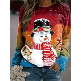 Christmas Snowman 3D Print Sweatshirt for Women