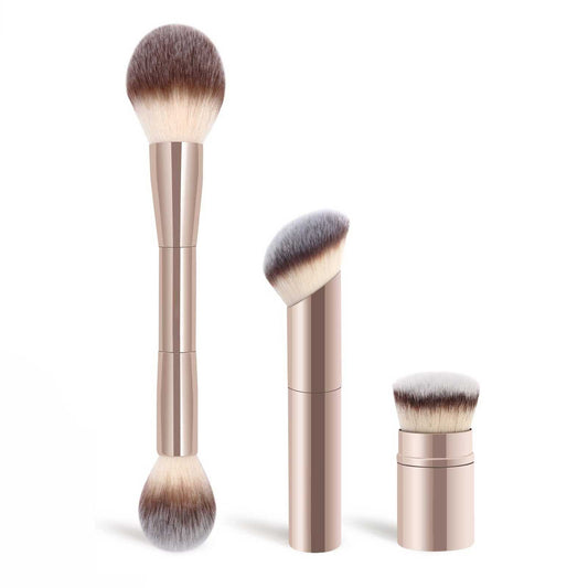 3 PCS Double-Ended Kabuki Brush Set for Makeup Blending