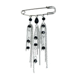 Fashion Metal Heart Tassel Brooch with Pearl and Star Details