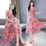 Large Ice Silk Fairy Dress with Floral Print