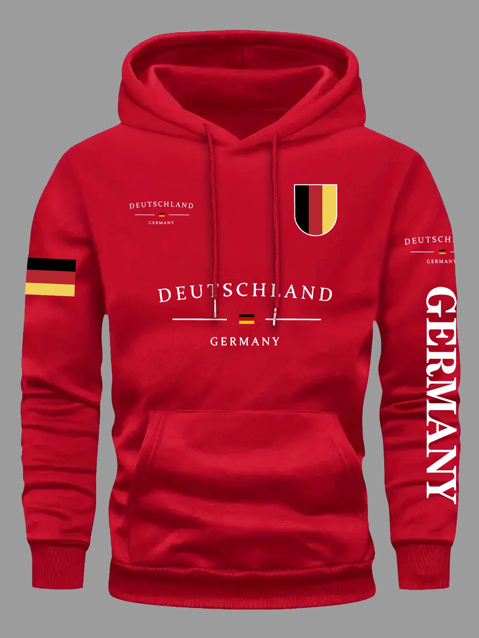 German Flag Print Hooded Sweatshirt for Men and Women