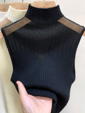 Y2K Mesh Knitted Tank Top for Women