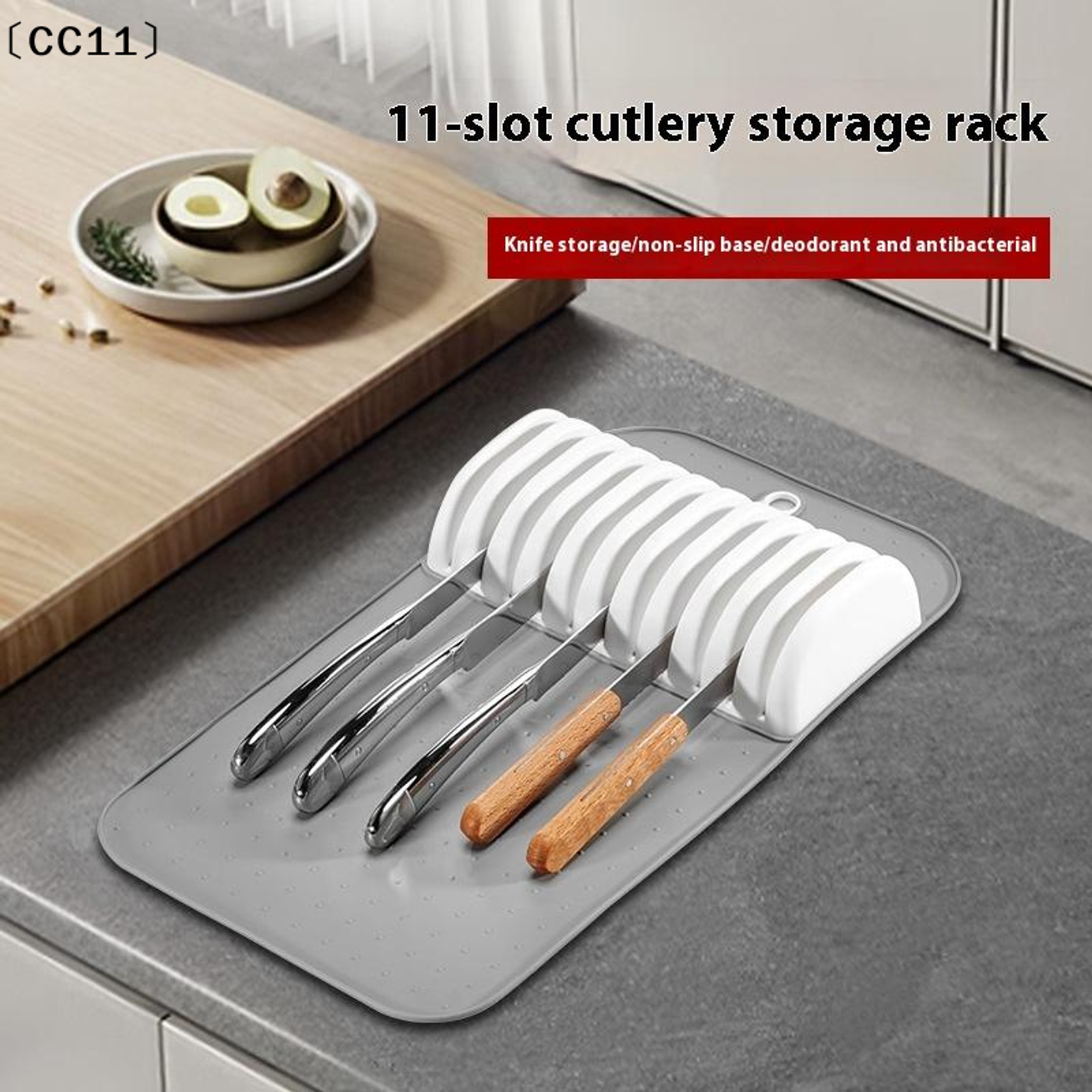 Soft-Grip Large Knife Mat with 5/11 Slots