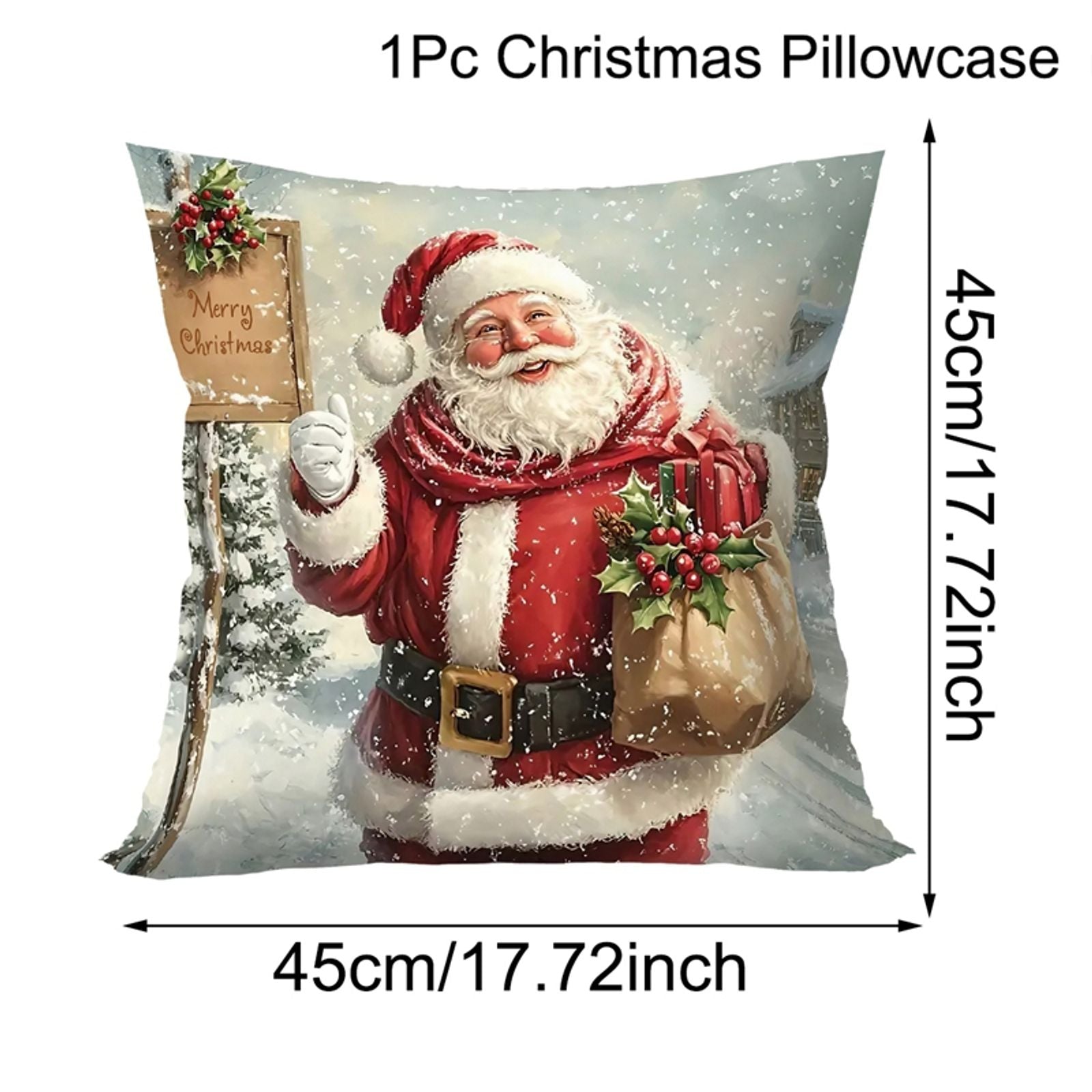 Christmas Decorative Throw Pillow Covers - Santa, Snowman, Elk