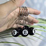 25mm Black No.8 Billiard Keychain Mini Ball Pendant