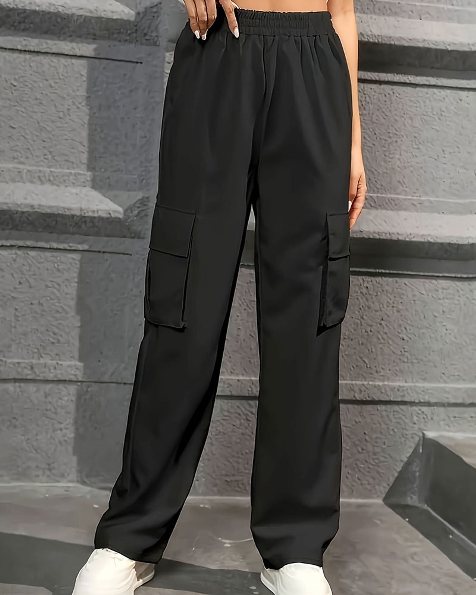 High Waist Wide Leg Fashionable Workwear Pants for Women