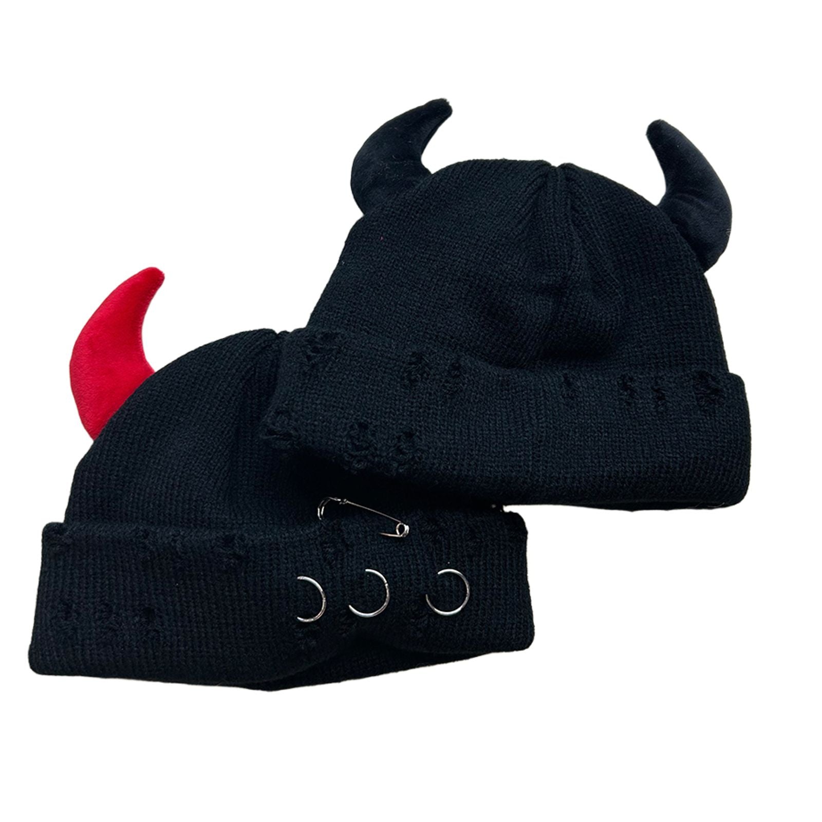 Warm Viking Hat with Metal Horns for Winter Events