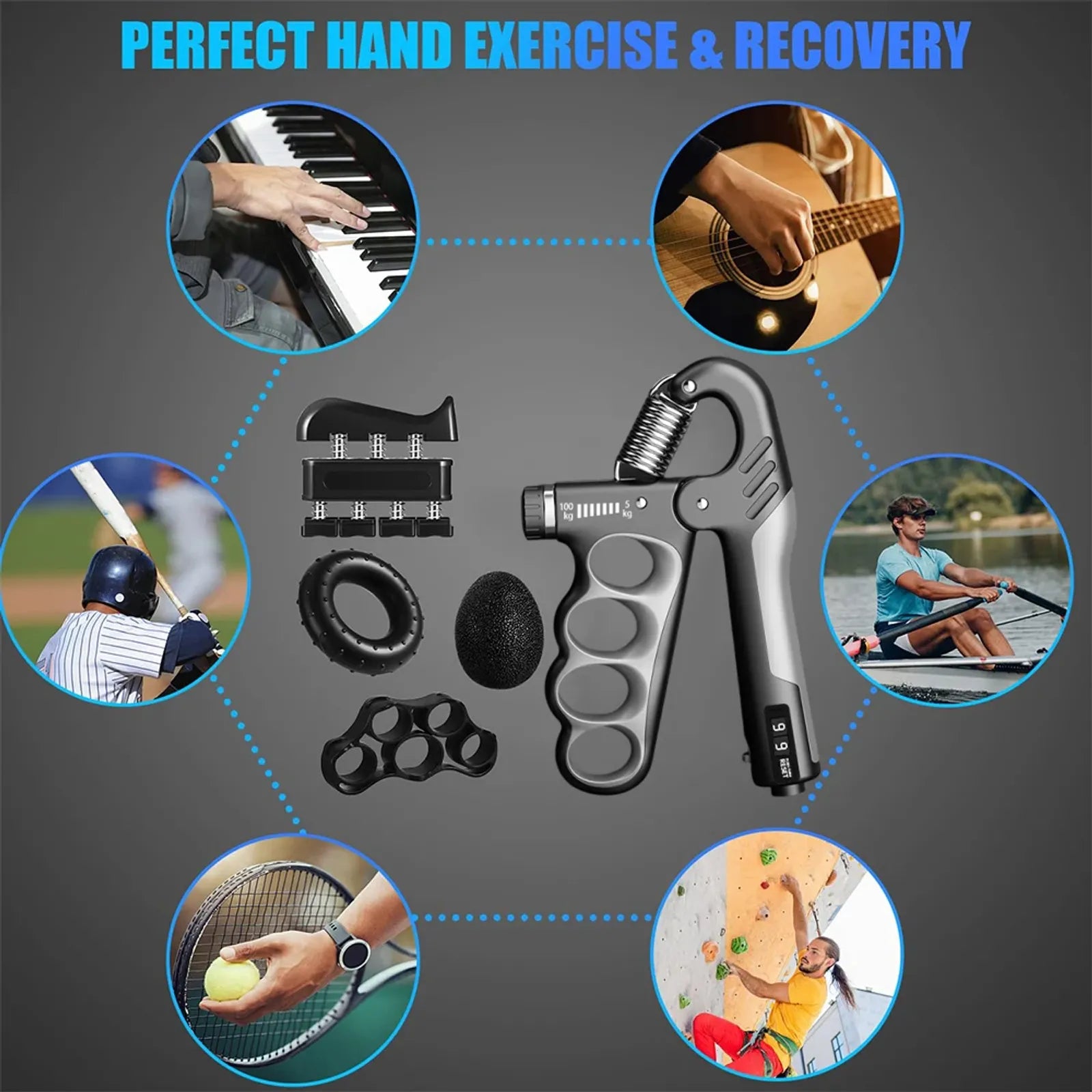 Adjustable Finger and Forearm Strengthening Kit