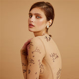 Long-Sleeved Bodysuit for Women - Slim Fit Party Wear