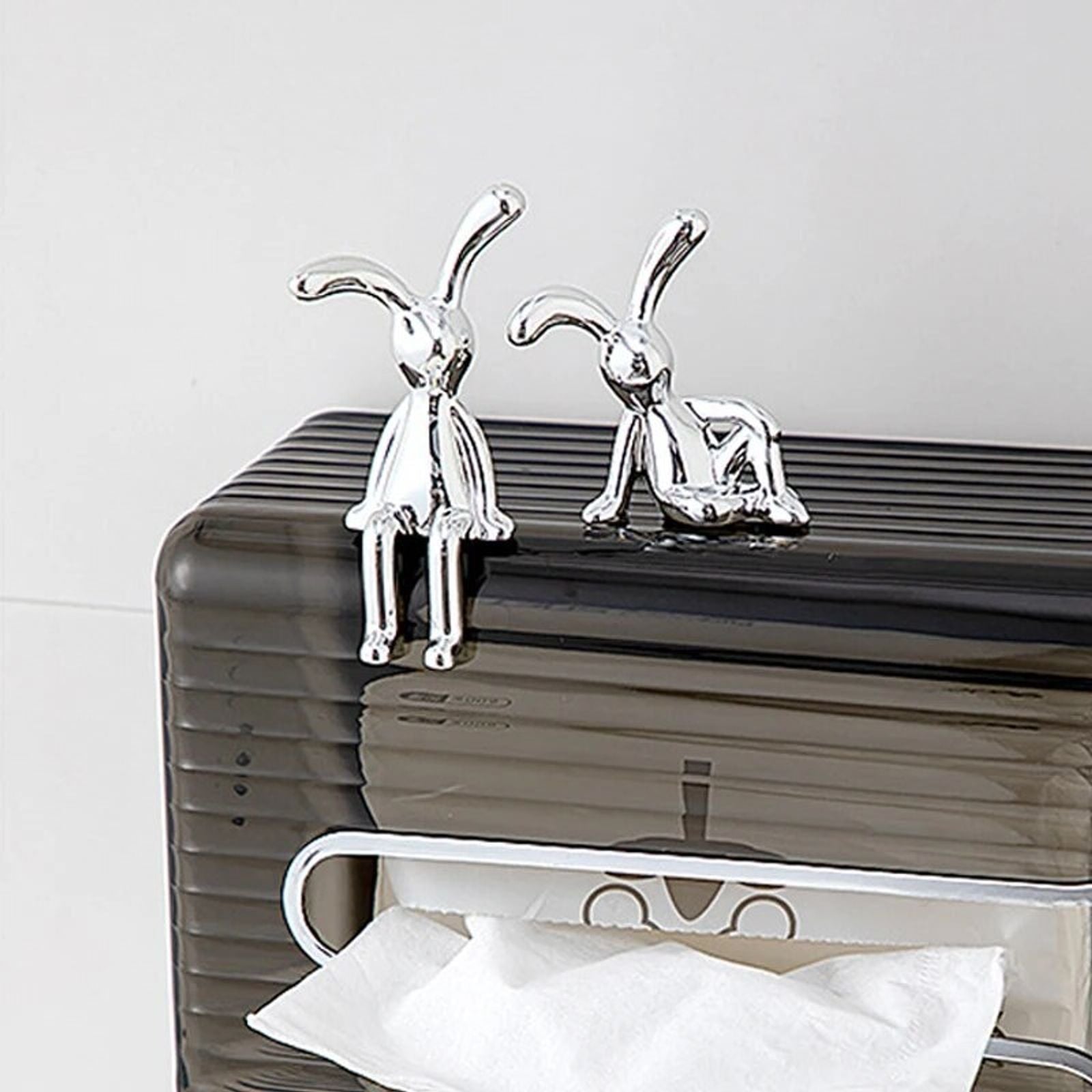 2PC Long-Eared Rabbit Ornaments for Home Decoration